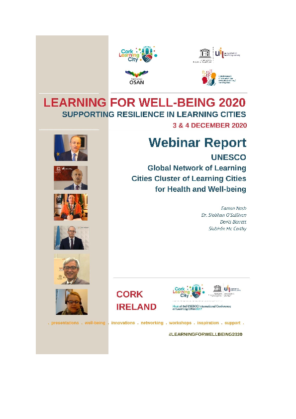 Cork learning City Report on GNLC Health and Wellbeing Cluster Webinar 2021